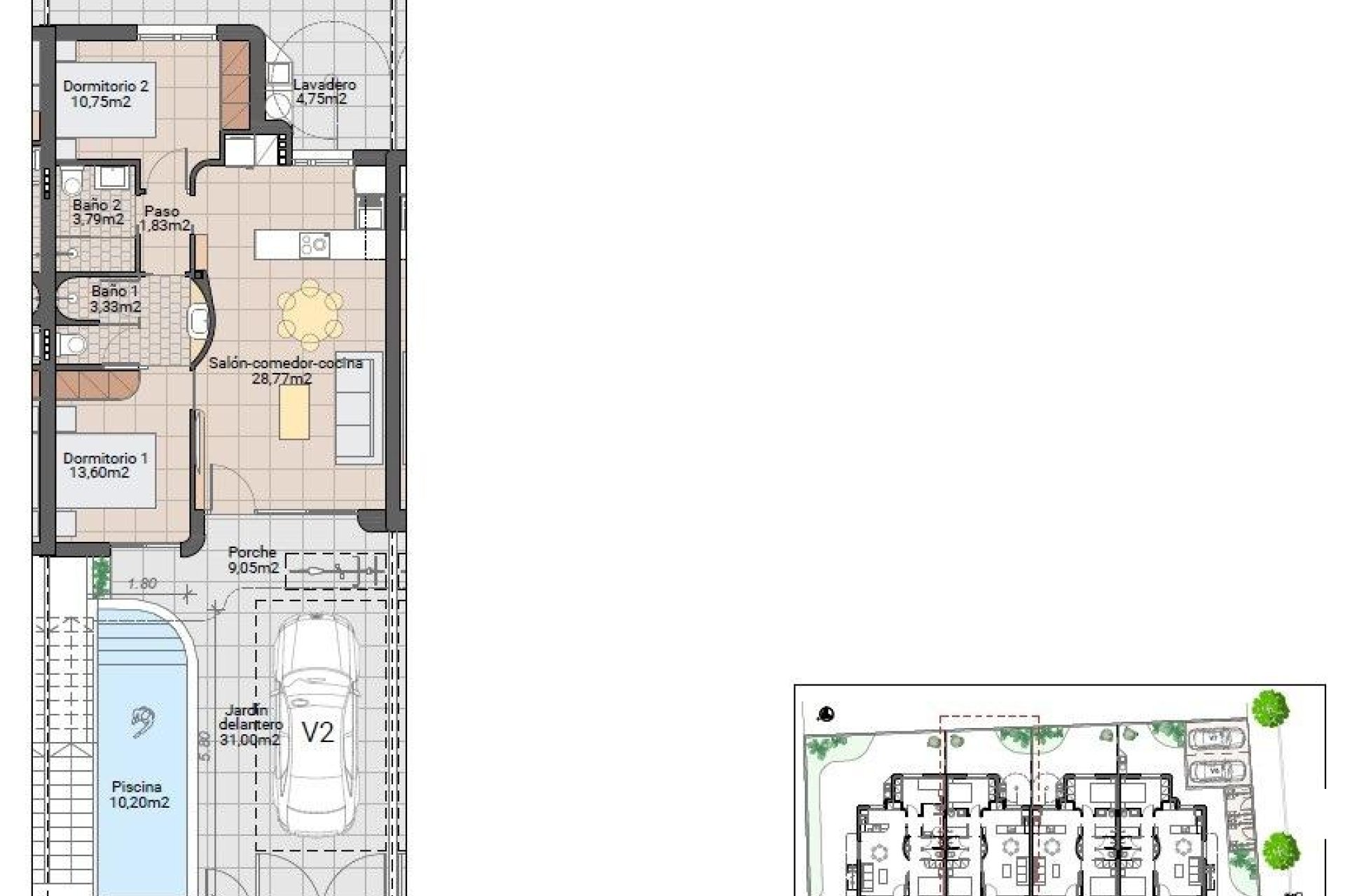Nybygg - Bungalow -
Pilar de la Horadada - pueblo