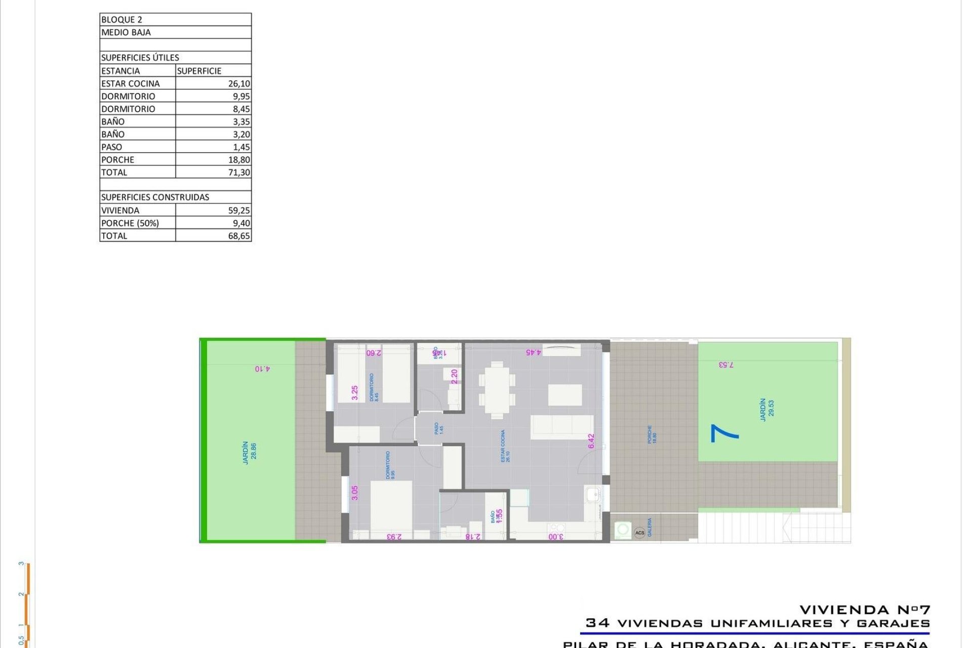 Nybyggnation - Bungalow -
Pilar de la Horadada - pueblo