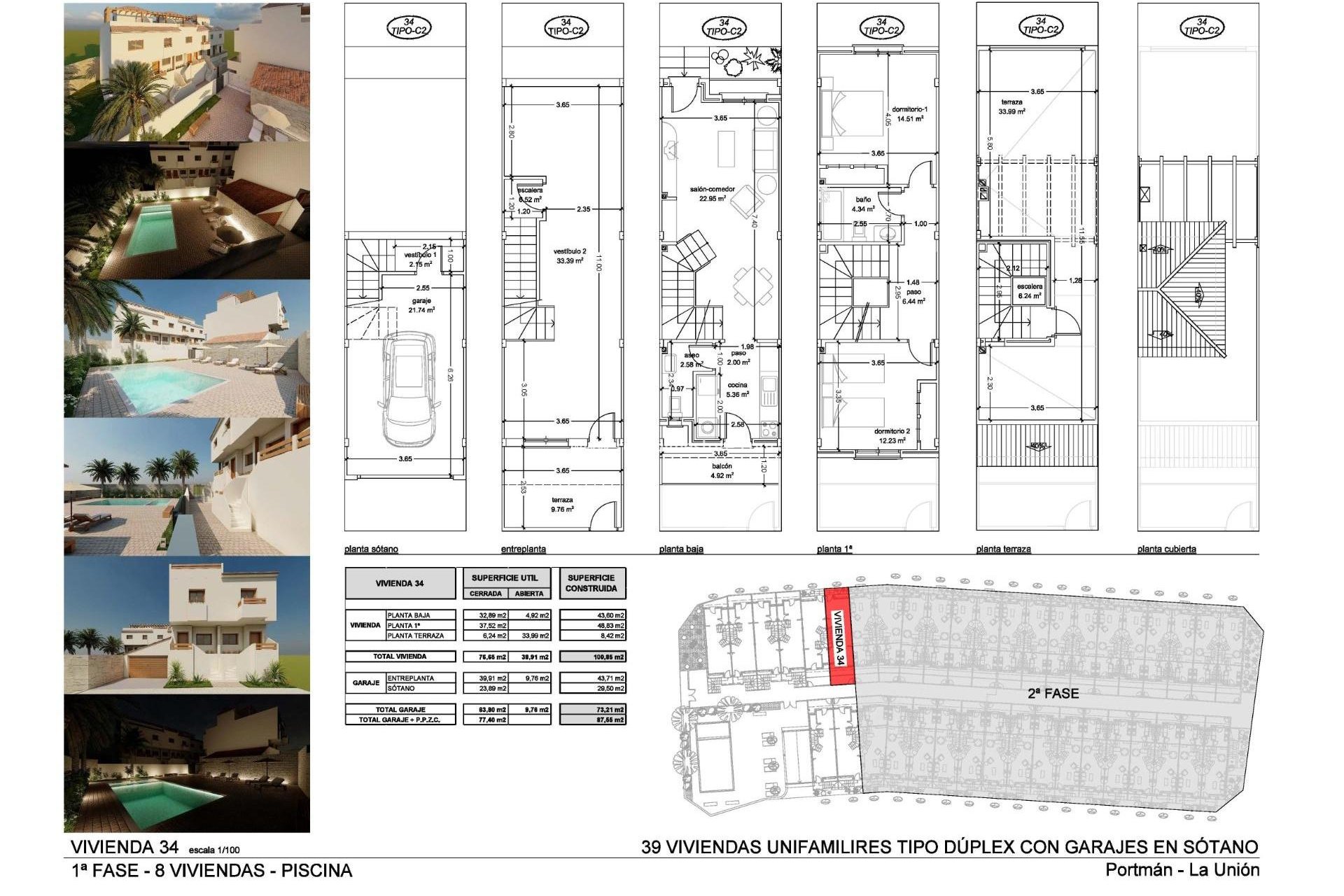 Obra nueva - Casa Adosada -
La Union - centro