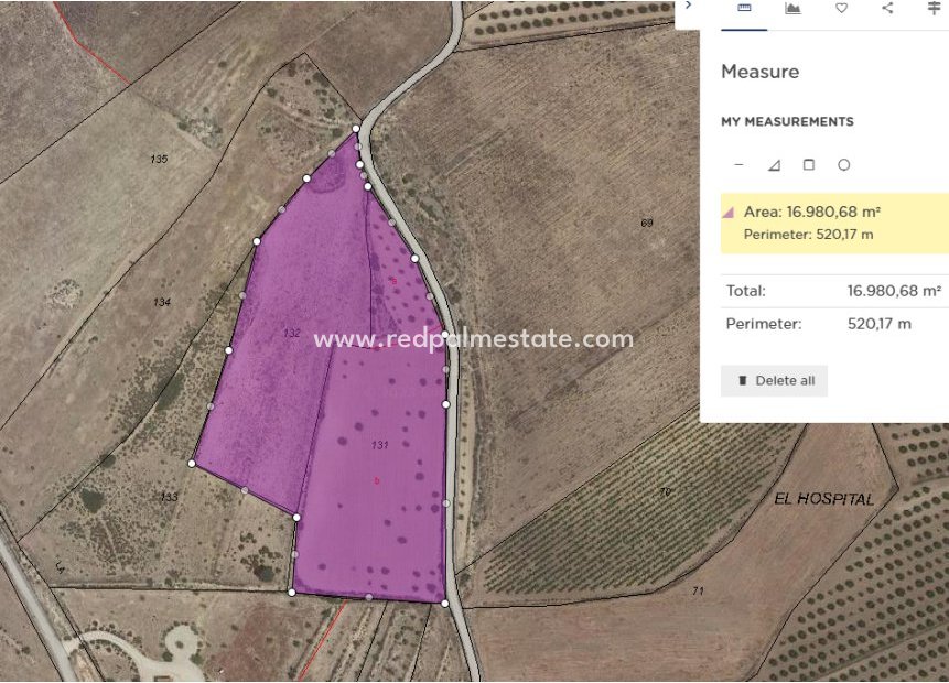 Videresalg - Plott -
Pinoso - Inland